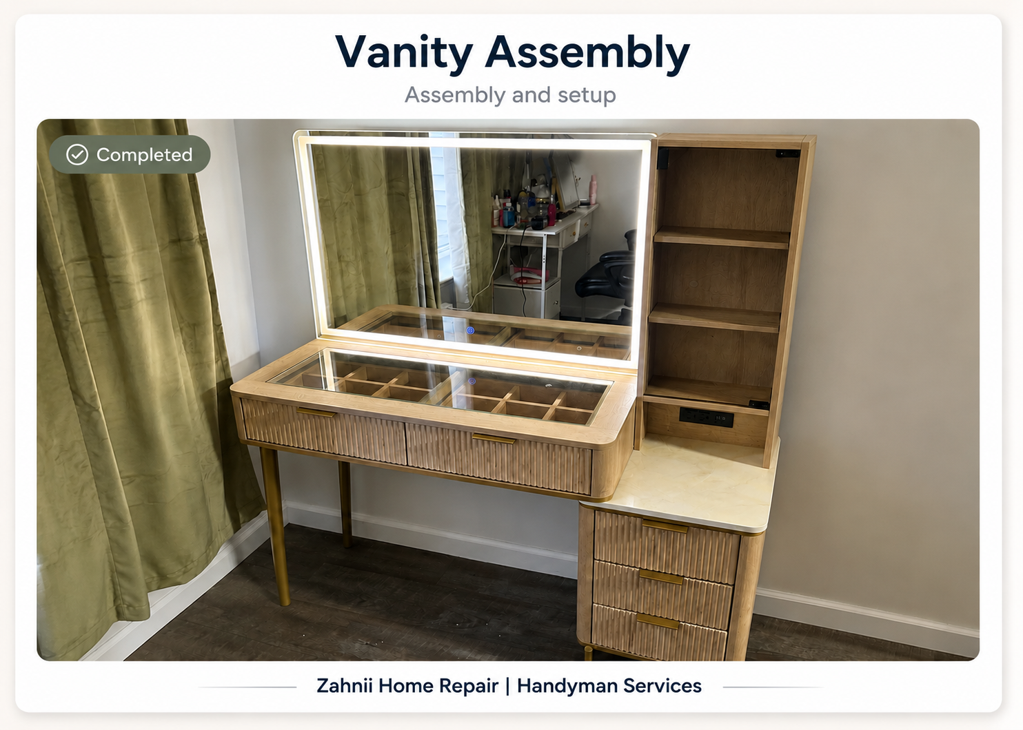 Vanity assembly project by Zahnii Home Repair